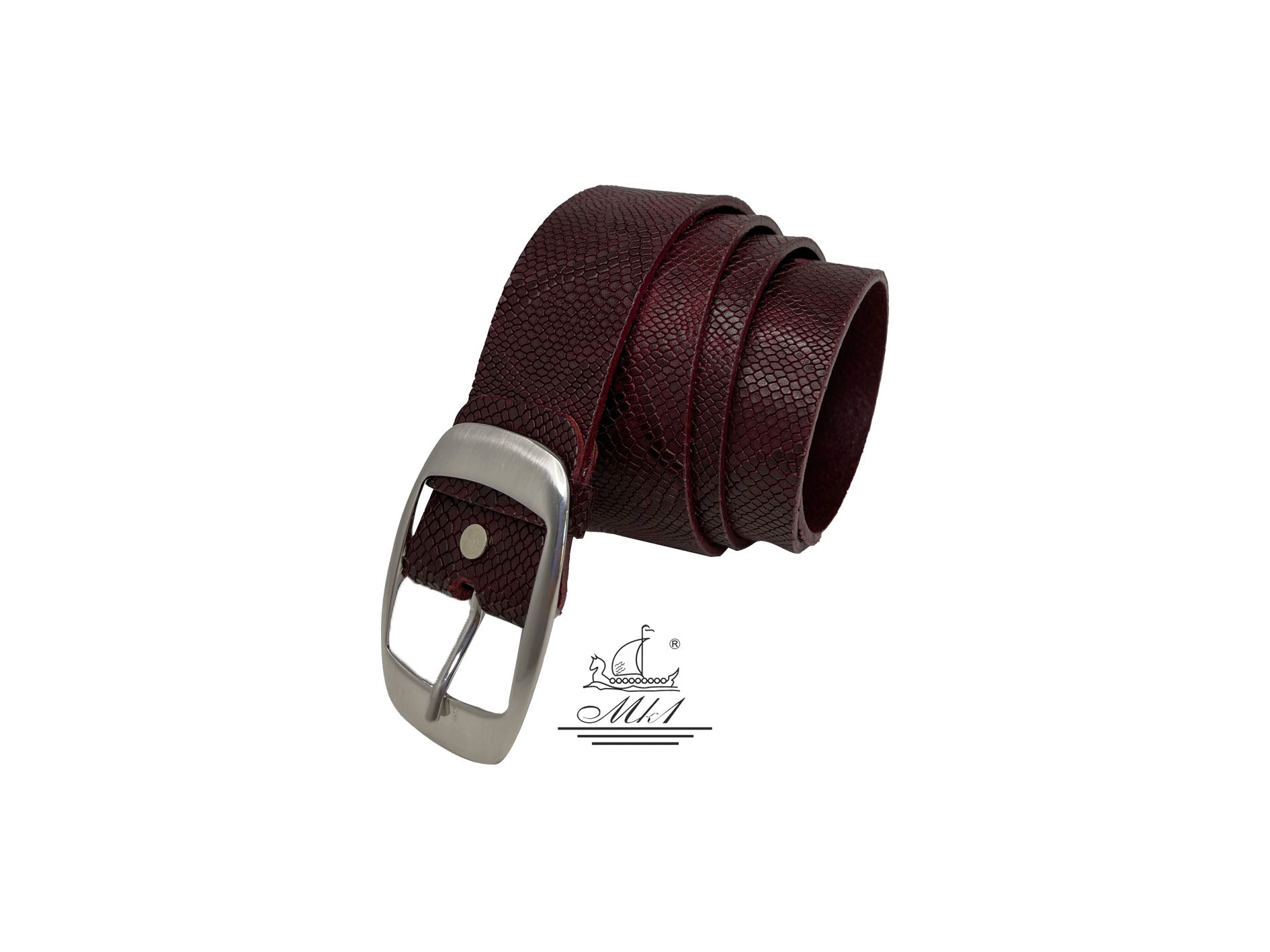 Woman 4cm wide belt handcrafted from leather with snake design.101406/40mp/fd