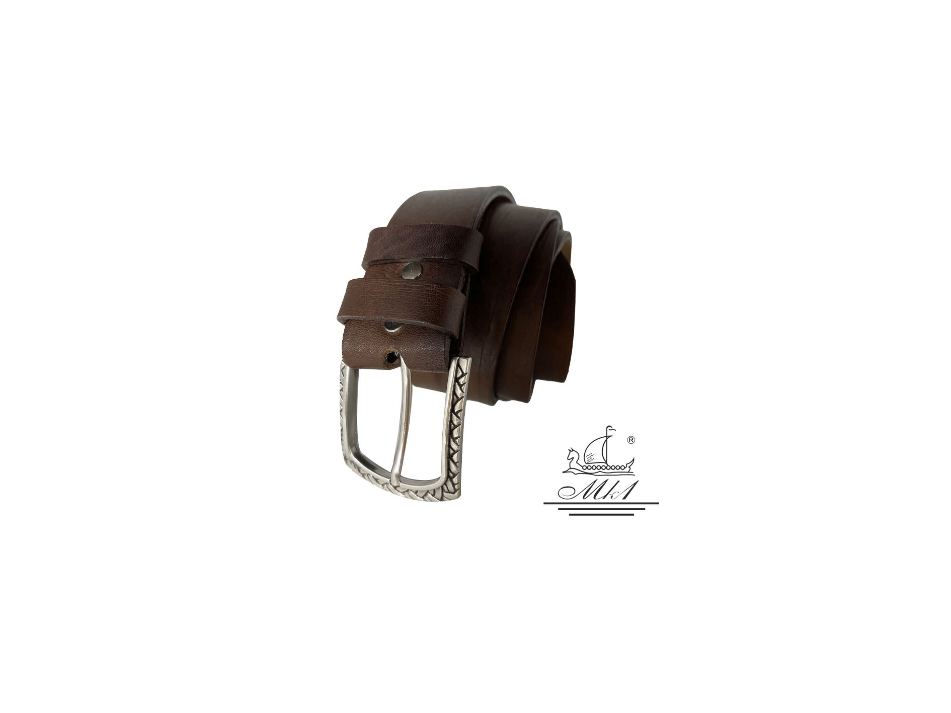 Unisex 4cm wide belt handcrafted from brown leather. 100/40ΒR