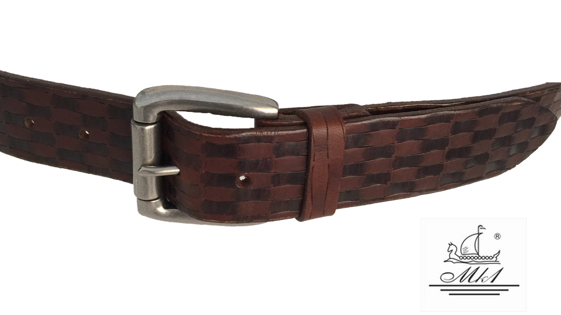22/40k-psx Hand made leather belt, 4 cm width, and roll buckle.