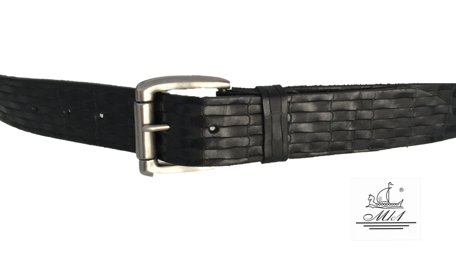 22/40M-psx Hand made leather belt, 4 cm width, and roll buckle.
