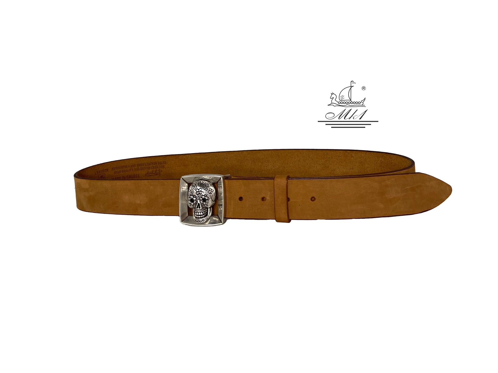Handmade casual, suede leather belt in light brown colour.100871/40TB/S