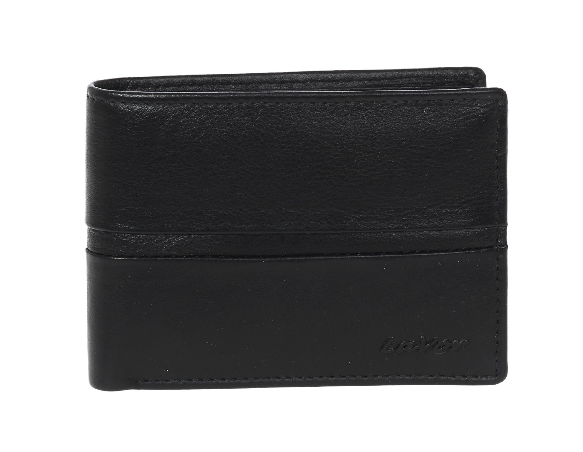 Leather wallet in black colour. 3646