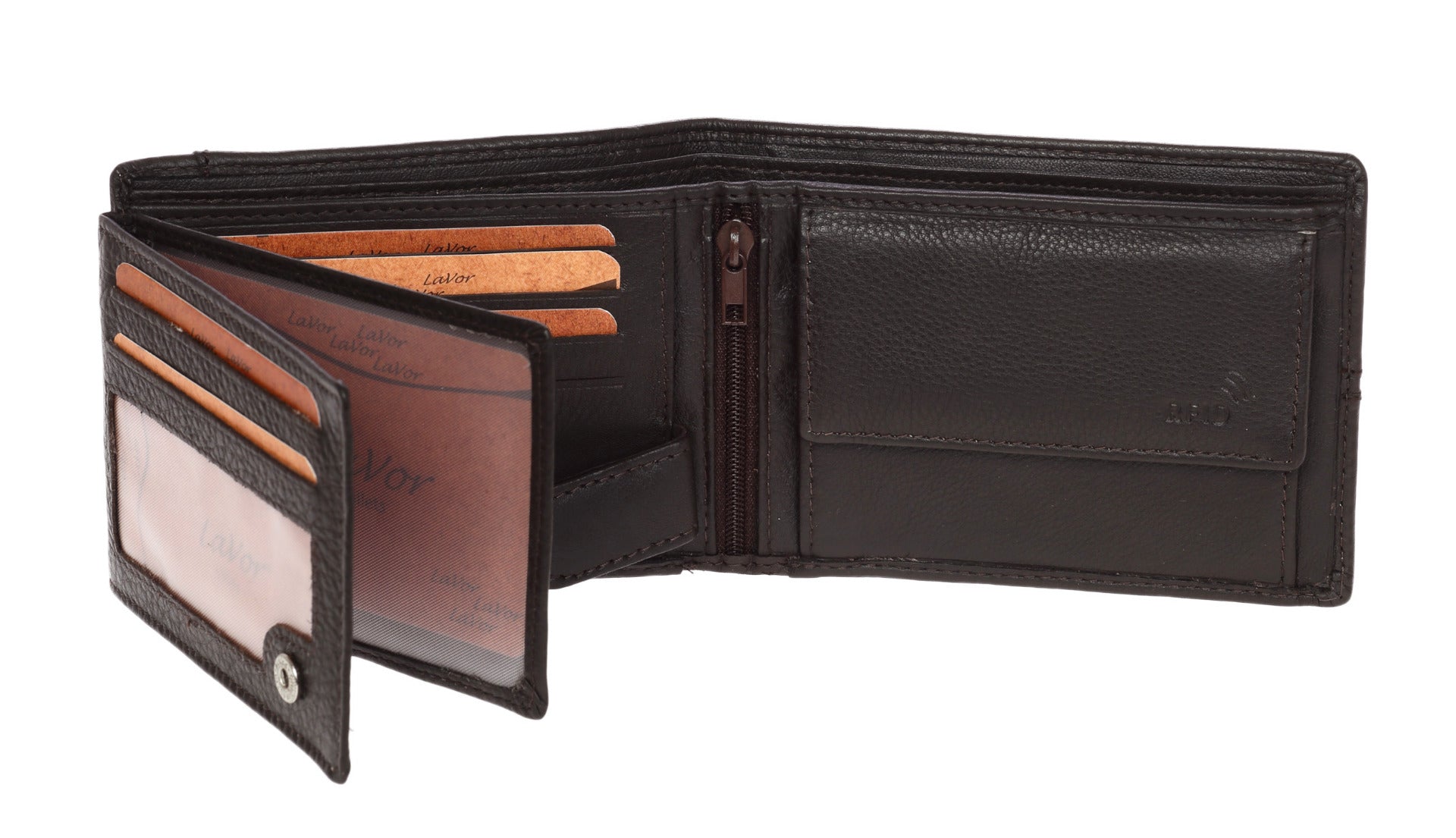 Leather wallet in brown colour. 3712