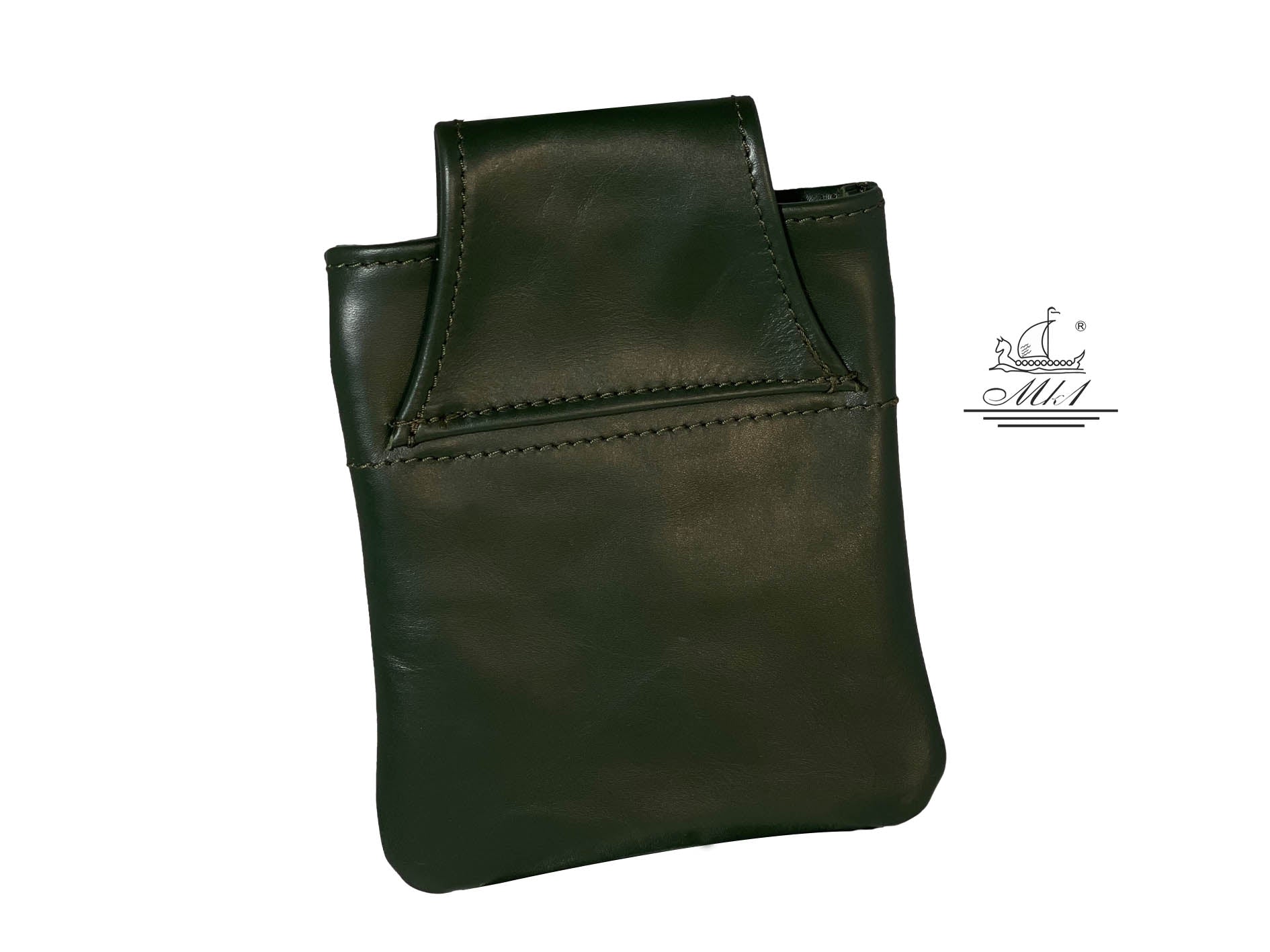 Waiter, small bag in green leather WB2/4