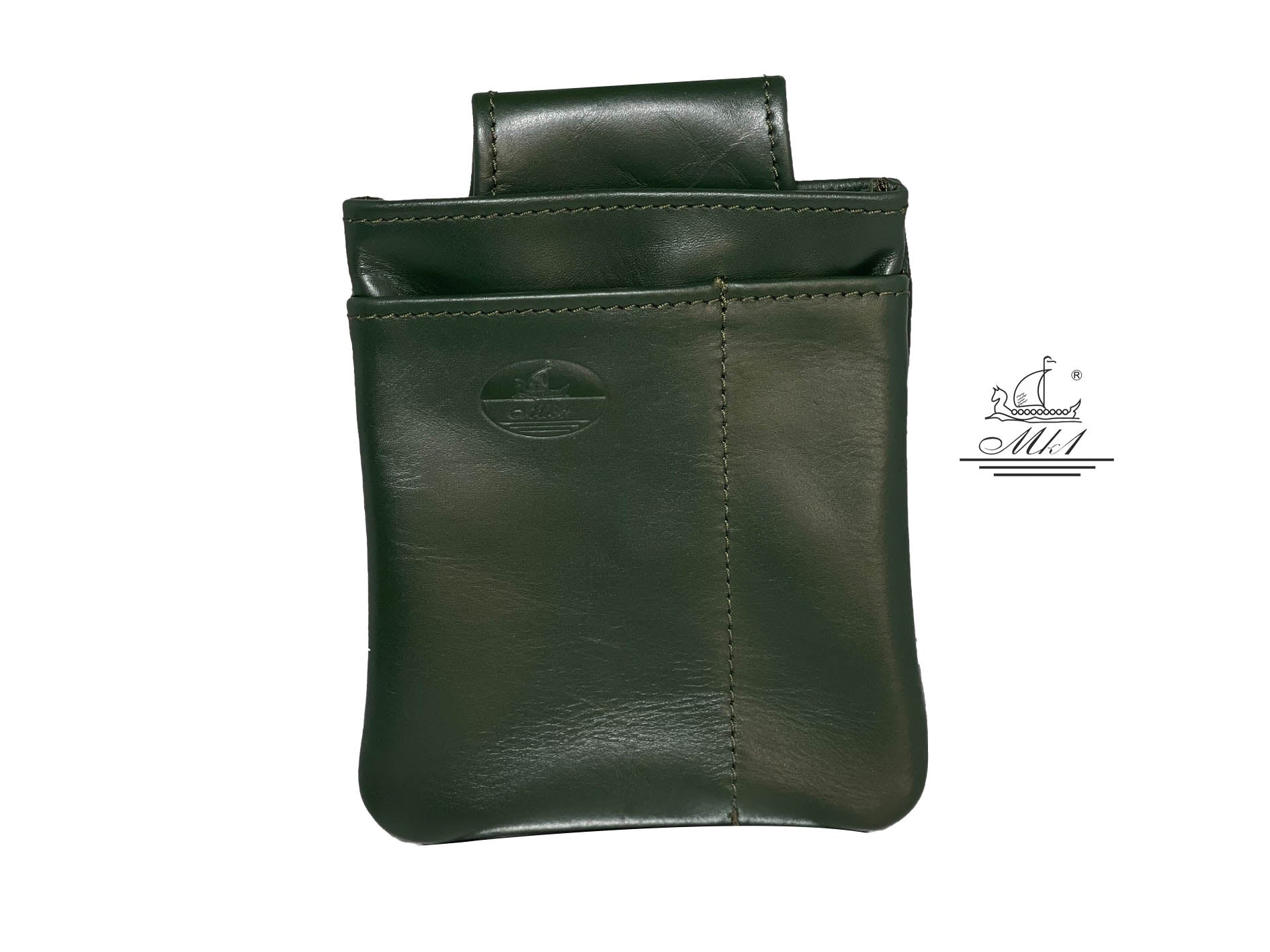 Waiter, small bag in green leather WB2/4