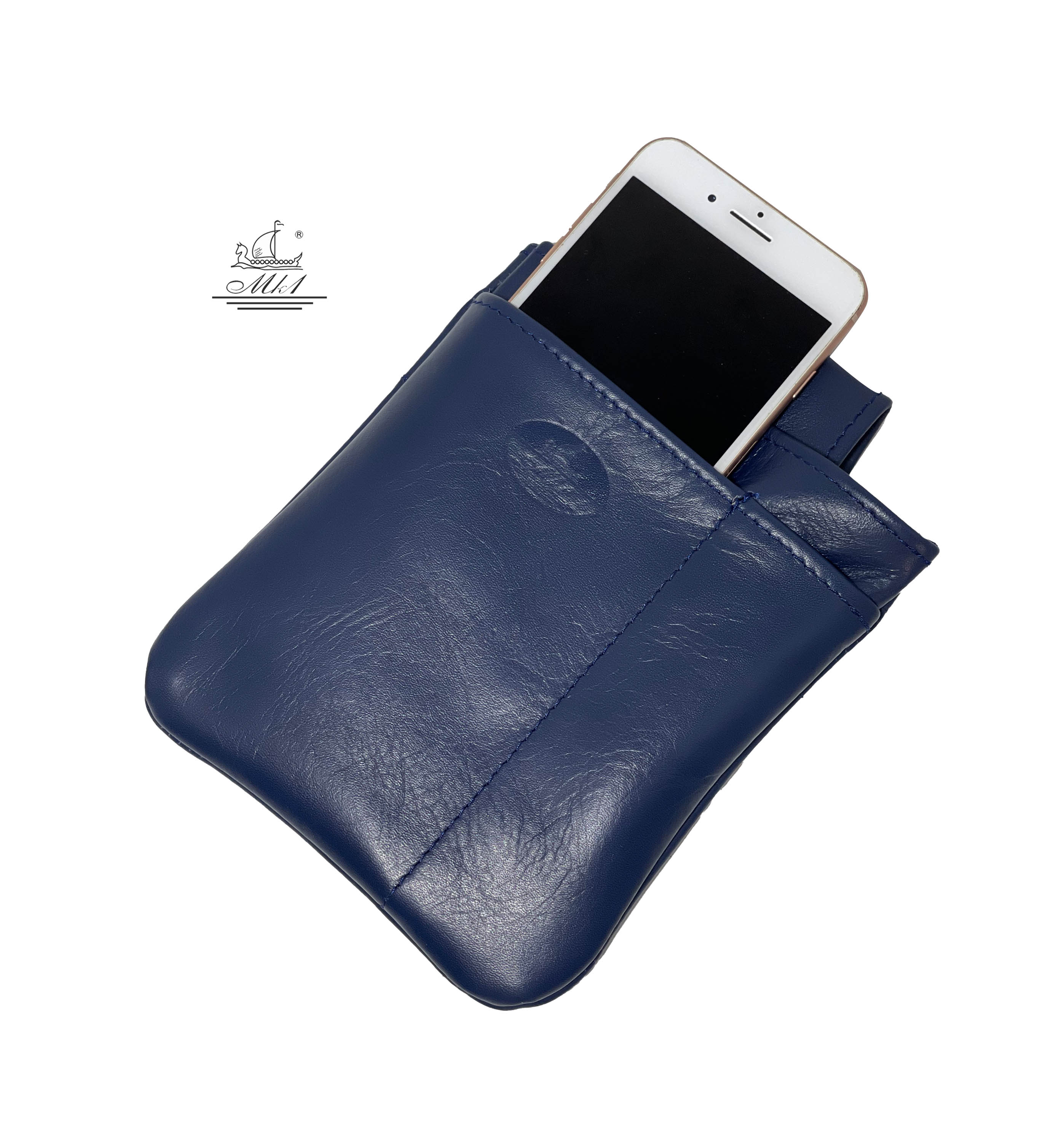 Waiter, small bag in blue leather WB2/6