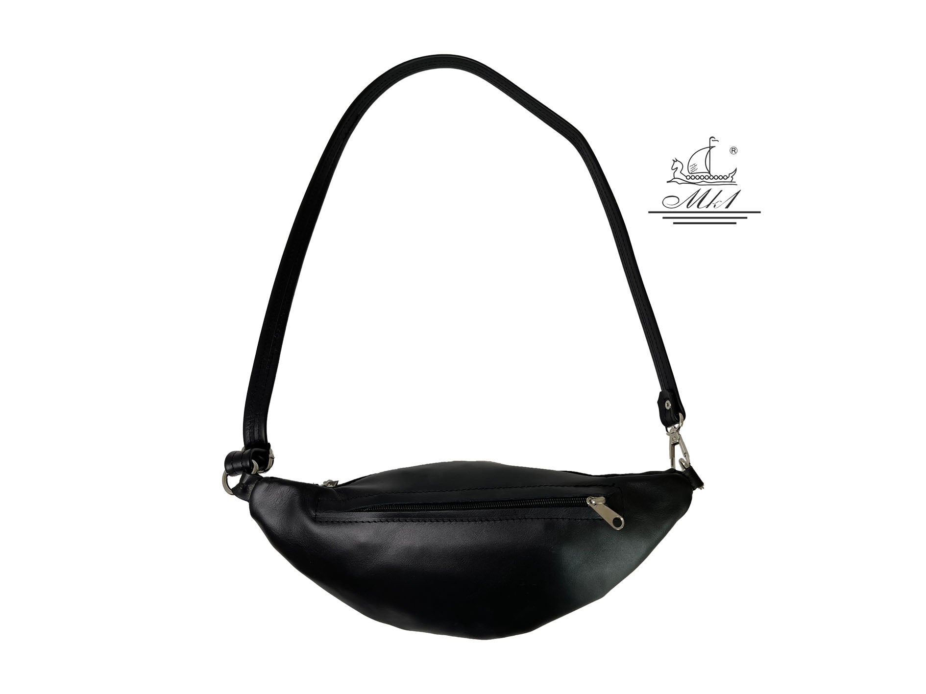 Leather handcrafted waist bag. mp1-m