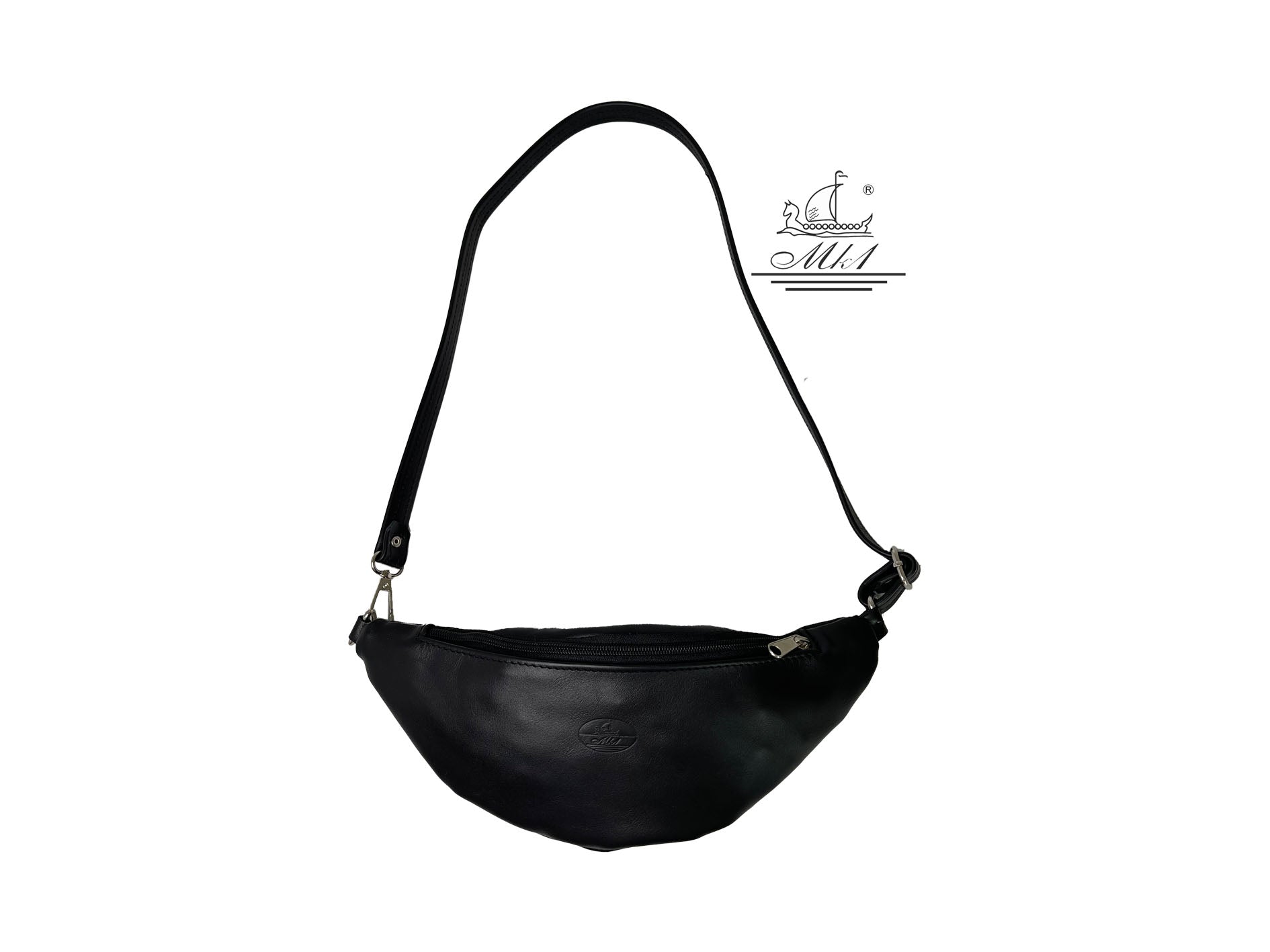 Leather handcrafted waist bag. mp1-m