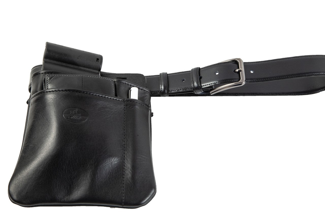 Waiter bag in soft black leather WB/5