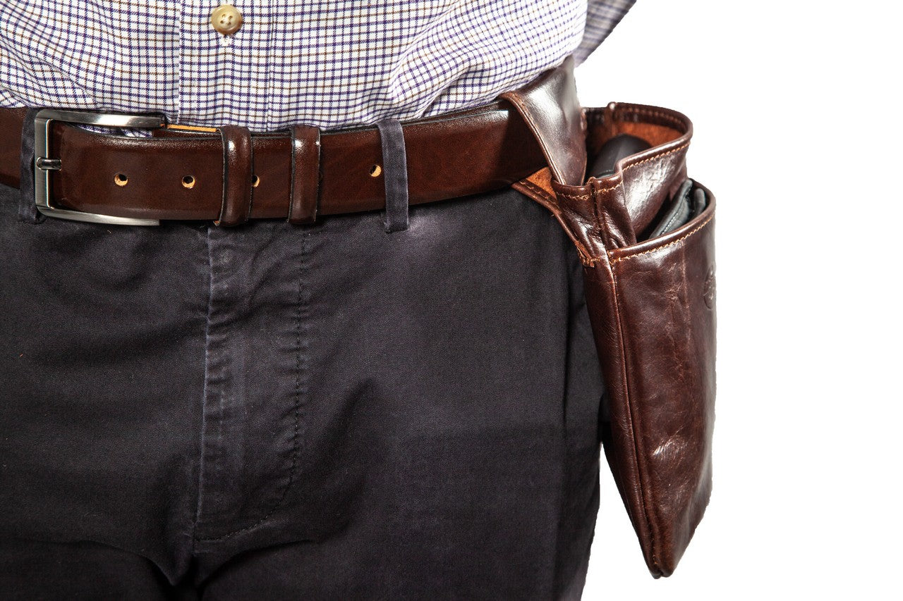 Waiter bag in soft brown leather WB/4