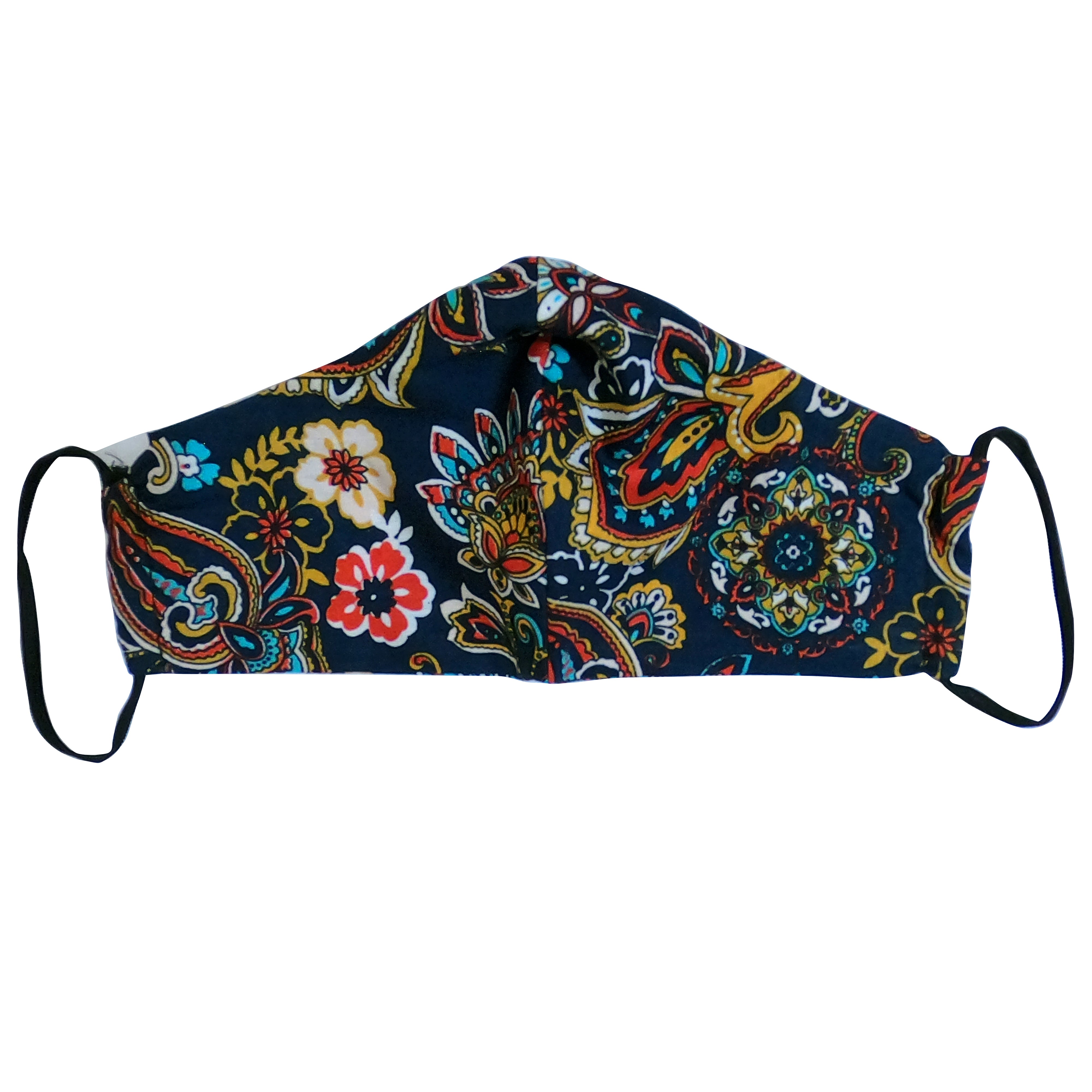 Colorful mask from multi-purpose washable cotton with filter pocket and nose support Mk1/2-1