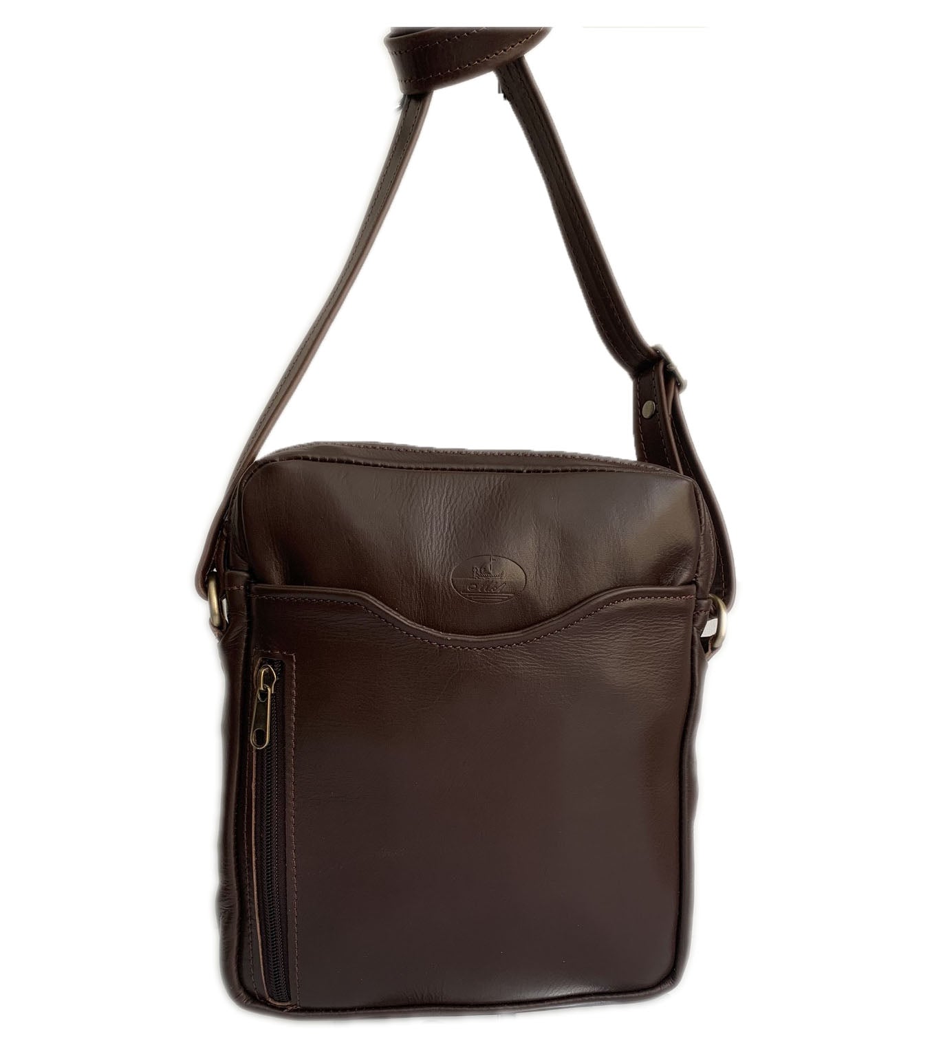 "Iason" - midsize men's crossbody bag handcrafted from soft brown leather WT/AN2K