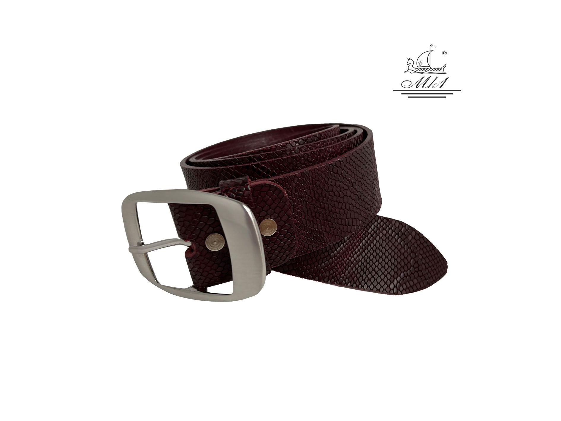 Woman 4cm wide belt handcrafted from  leather with snake design.101406/40mp/fd