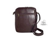 "Iasonas" - Big men's crossbody bag handcrafted from brown leather. WT/AN2NEW