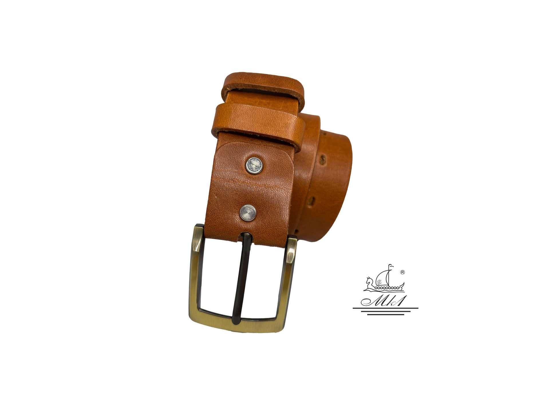 BR100/40TB Handmade casual leather belt in light brown colour.