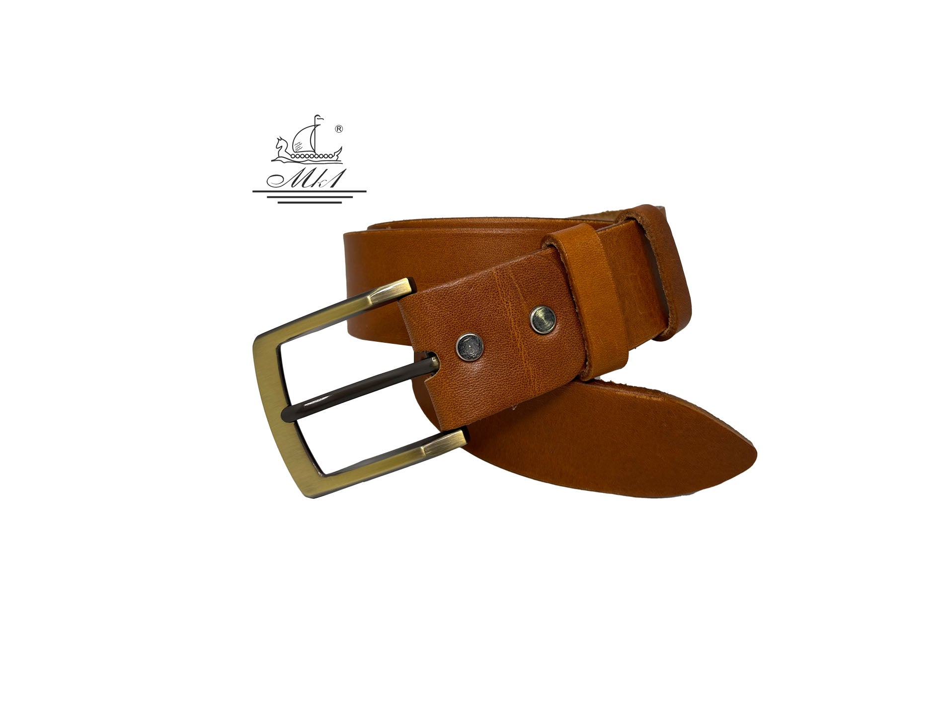 BR100/40TB Handmade casual leather belt in light brown colour.
