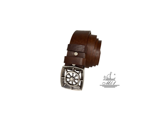 Handmade casual leather belt in brown colour.101232/40BR