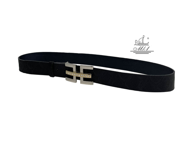 Women's 4cm wide belt handcrafted from leather with snake design 101476/40m/fd