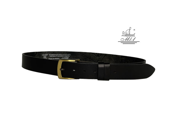 BR100/40B Handmade casual leather belt in black colour.