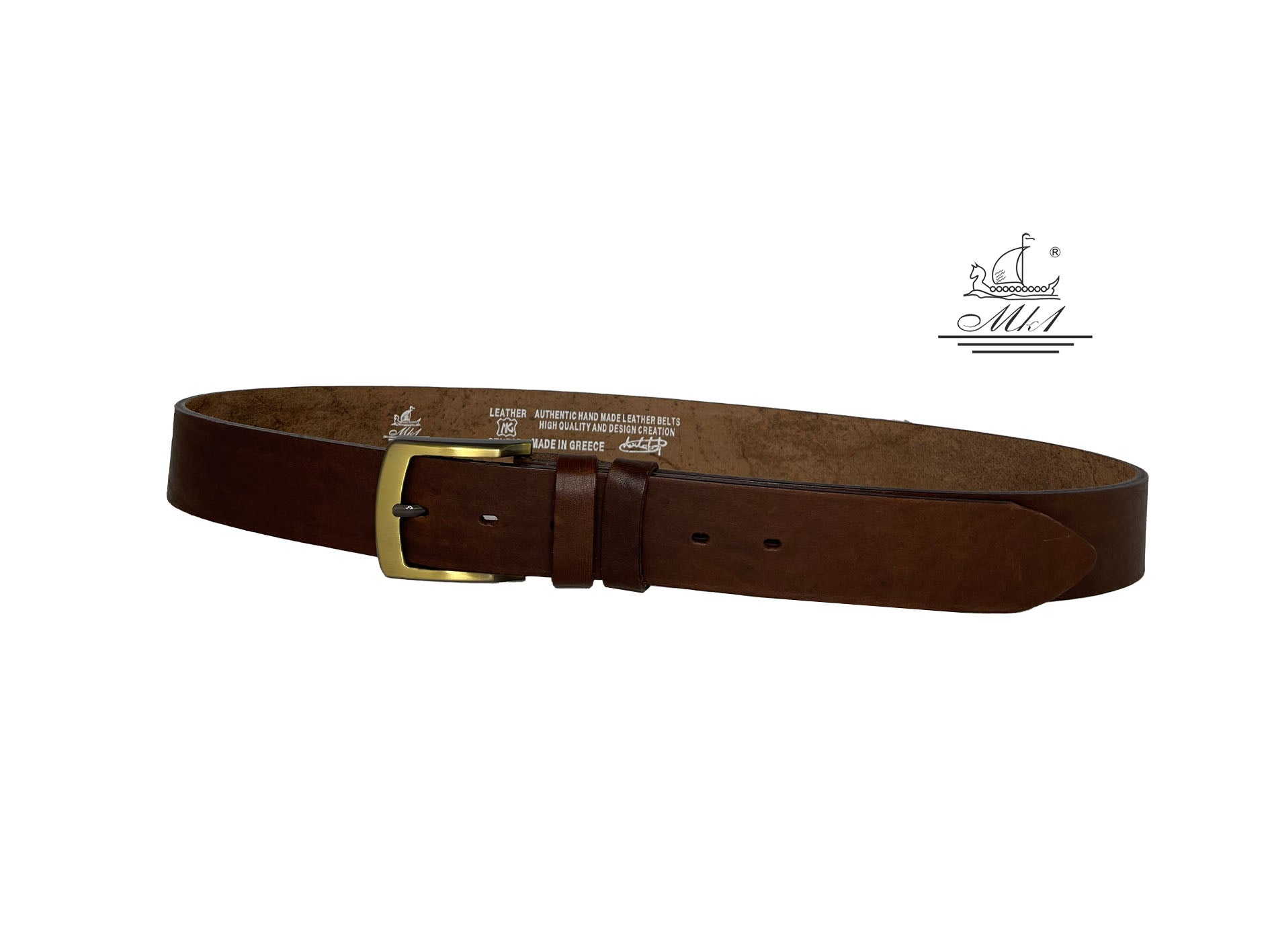 BR100/40BR Handmade casual leather belt in brown colour.