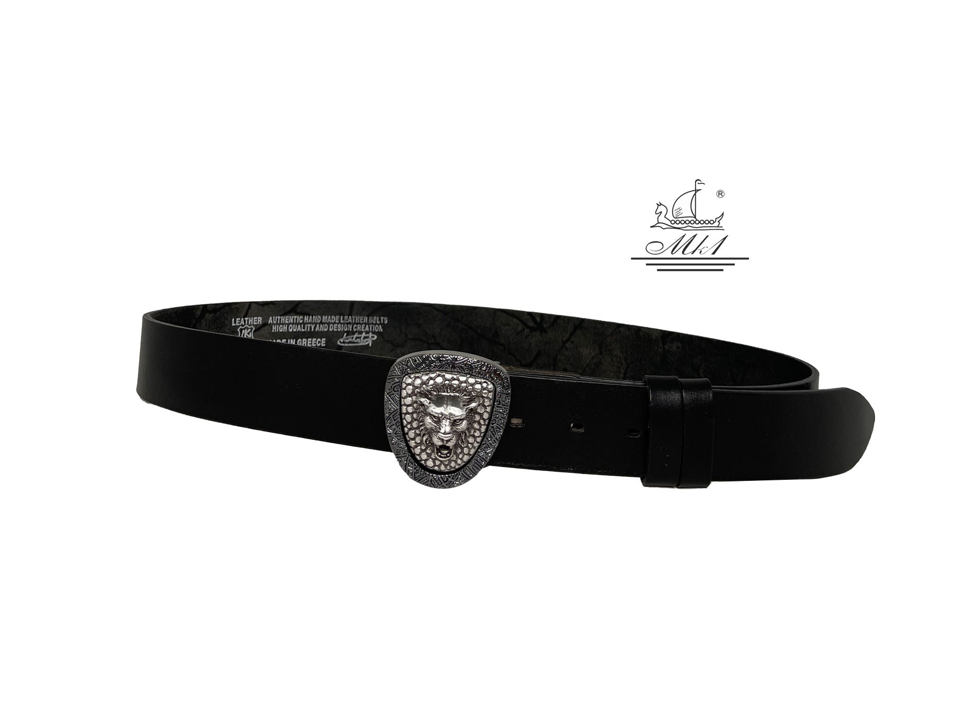 Handmade casual leather belt in black colour.100899/40B