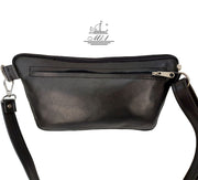 Leather handcrafted waist bag. mp2