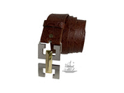 Women's 4cm wide belt handcrafted from leather with flower design 101671/40k/ll