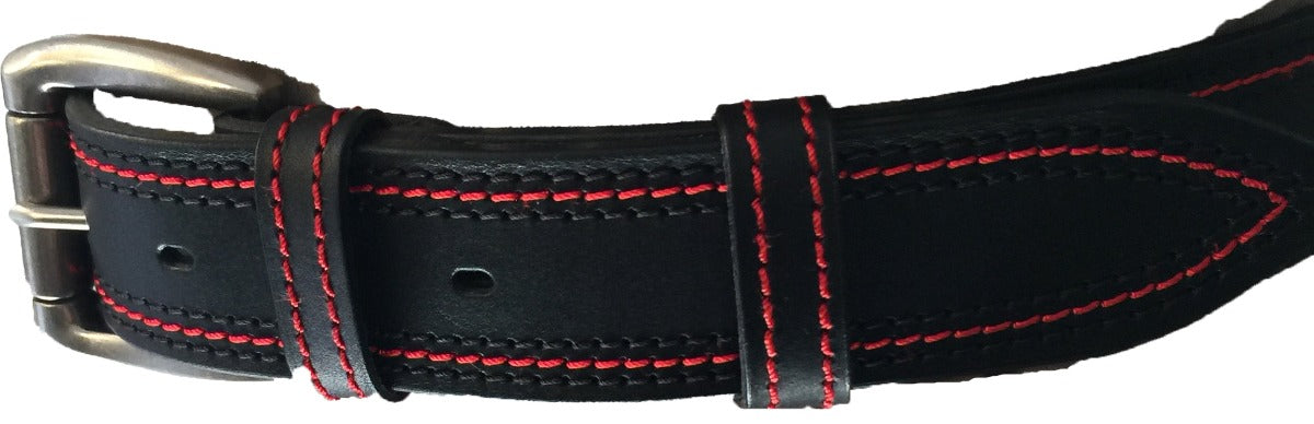 22/40m-3g Hand made  leather belt, 4 cm width, and  roll buckle.