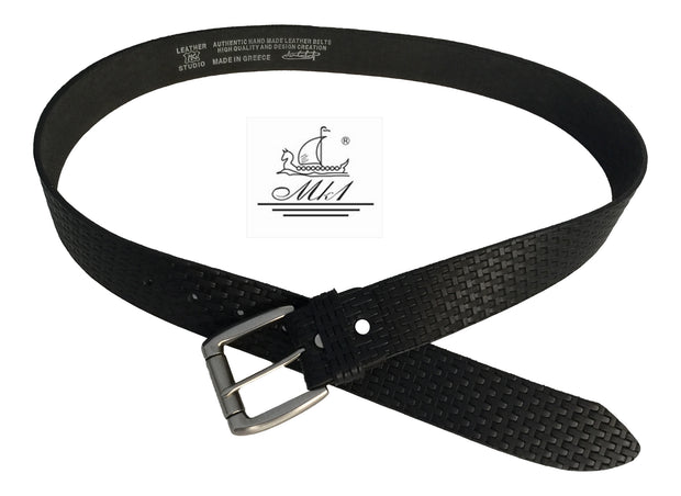 22/40m-psp Hand made  leather belt, 4 cm width thickness 3,6/3.8mm, and  roll buckle.