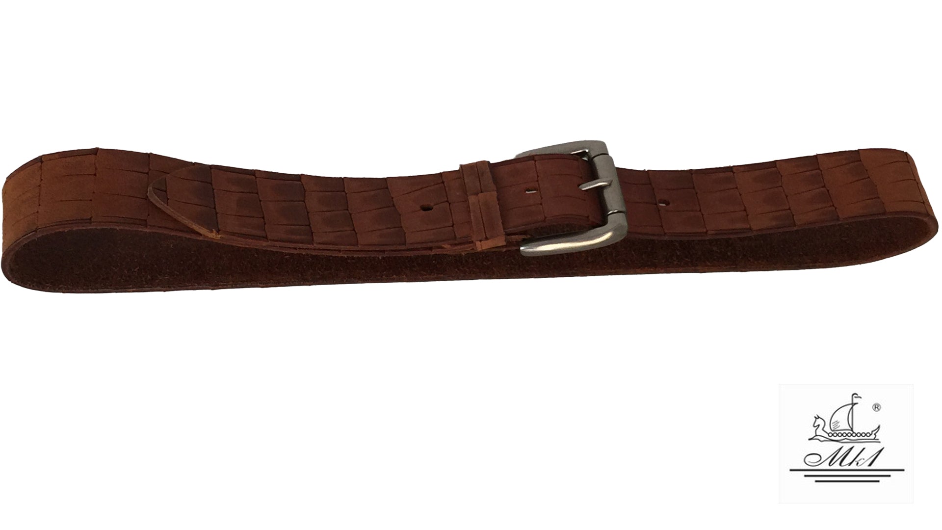 2240t-nb-kr Hand made  leather belt, 4 cm width, and  roll buckle.