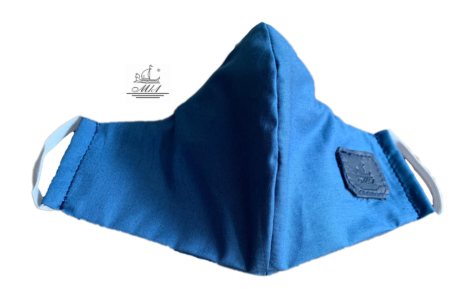 Mask from multi-purpose washable cotton with filter pocket and nose support Mk1/2-1 lgth blue LG blue