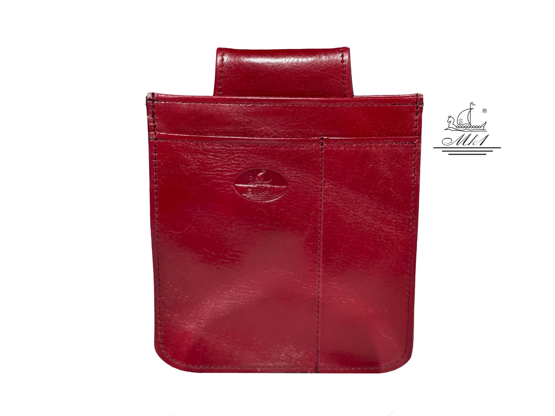 Waiter bag in red leather WB2/2