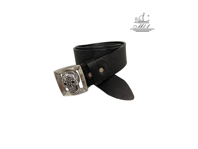 Handmade casual leather belt in black colour.100871/40B