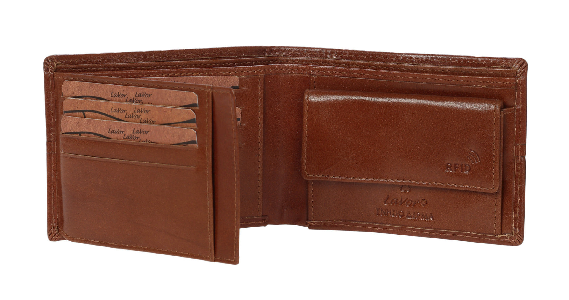 Leather wallet in light brown colour. 3646