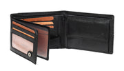 Leather wallet in black colour. 3712