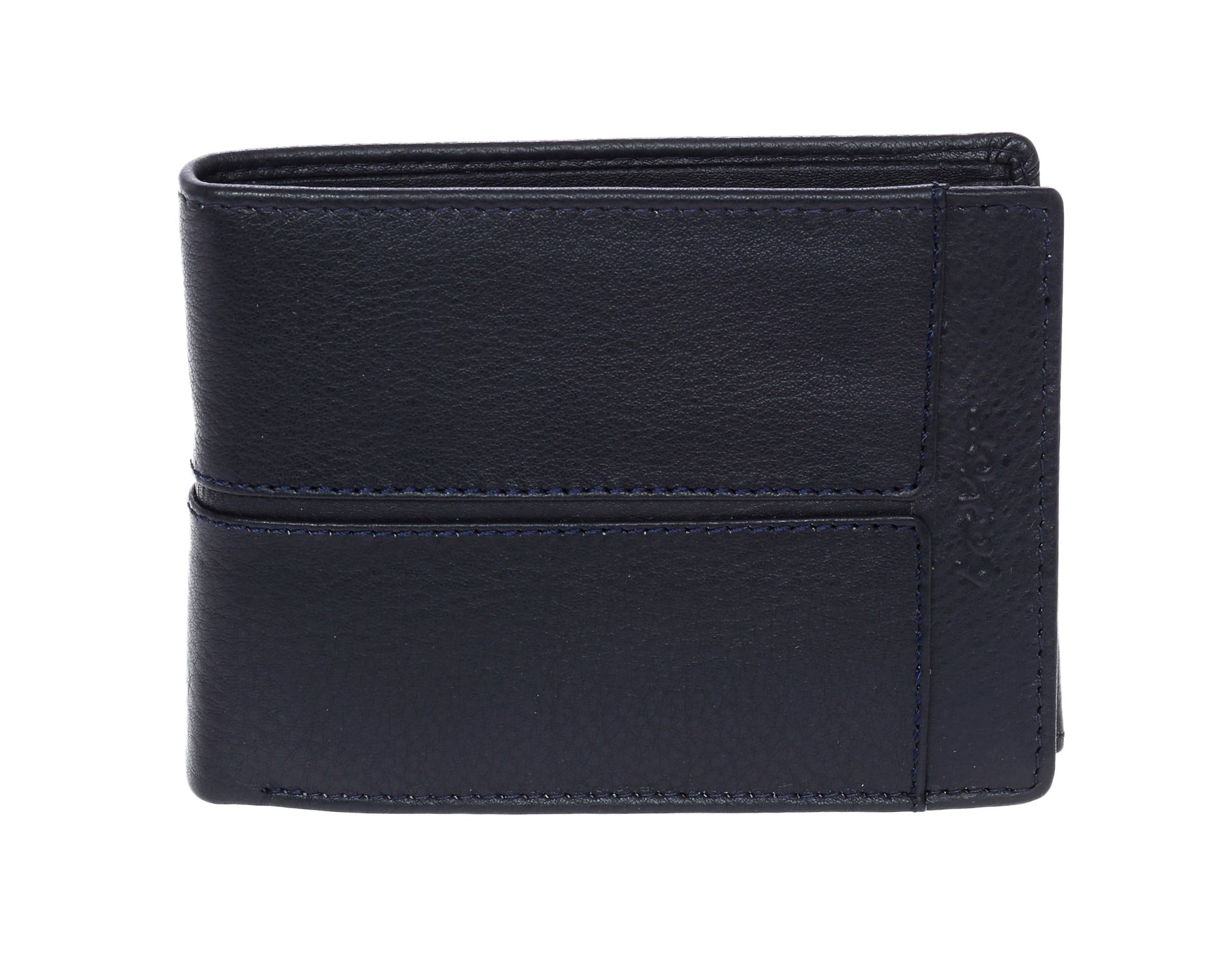 Leather wallet in blue colour. 3712