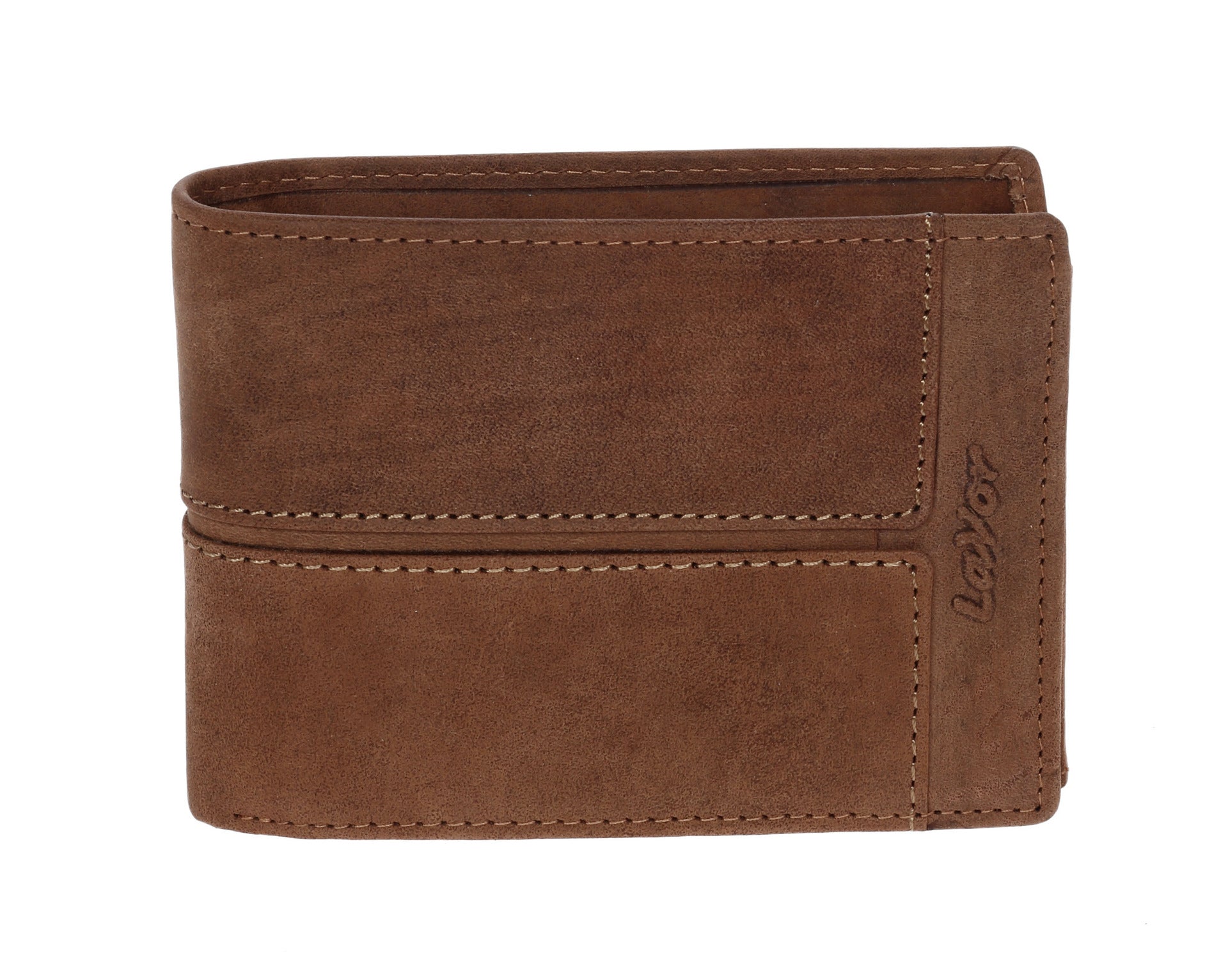 Suede,leather wallet in light brown colour. 3712