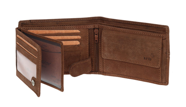 Suede,leather wallet in light brown colour. 3712