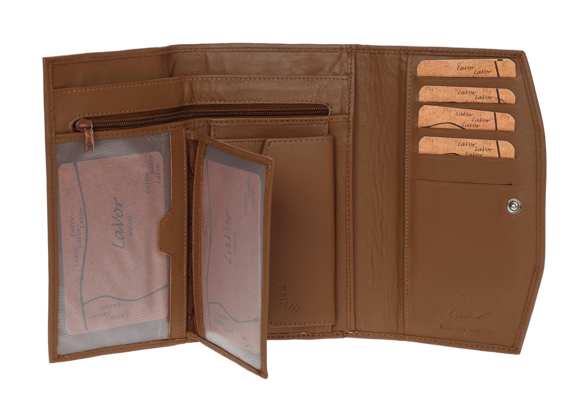 Leather wallet in light brown colour. 3717