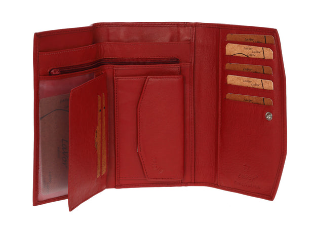 Leather wallet in red colour. 3717