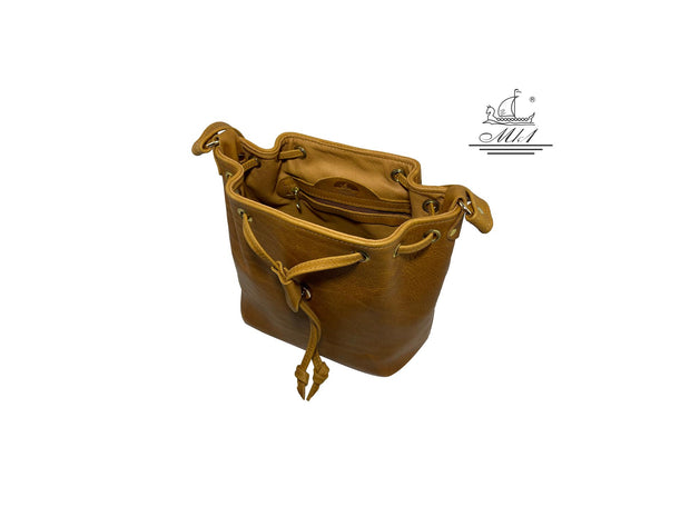 " Kalliopi " -large bag handcrafted from natural light brown leather.  WPG/1