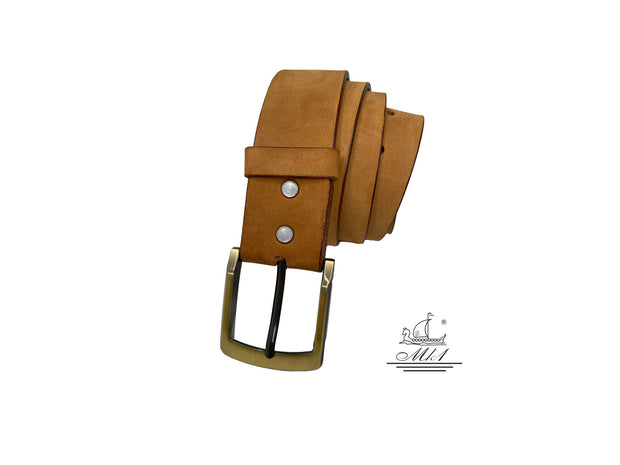 BR100/40TB/S Handmade casual , suede leather belt in light brown colour.