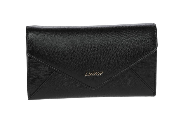 Leather wallet in black colour. 5980