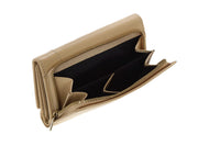 Leather wallet in beige colour. 5994