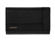 Leather wallet in black colour. 5994