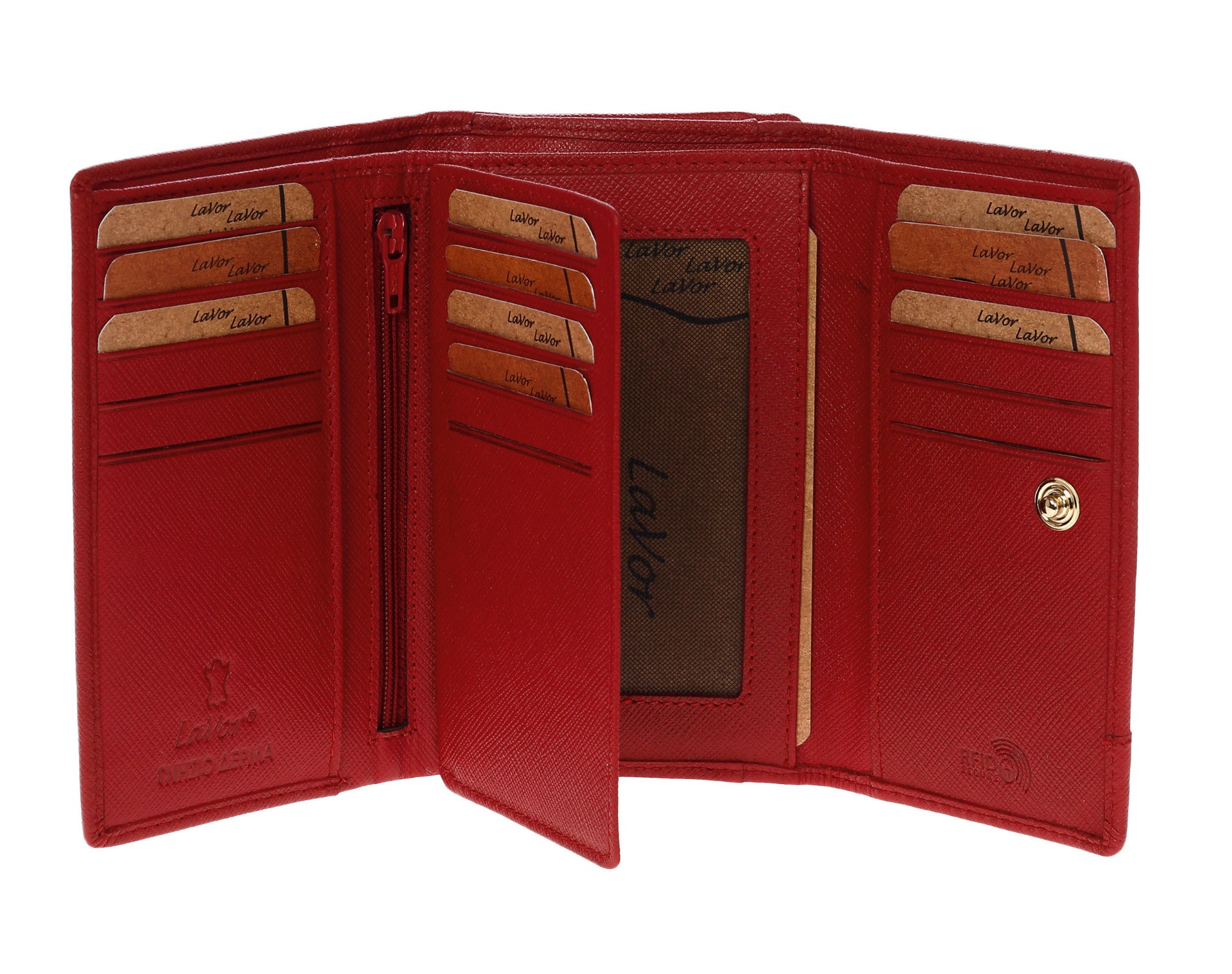 Leather wallet in red colour. 5994