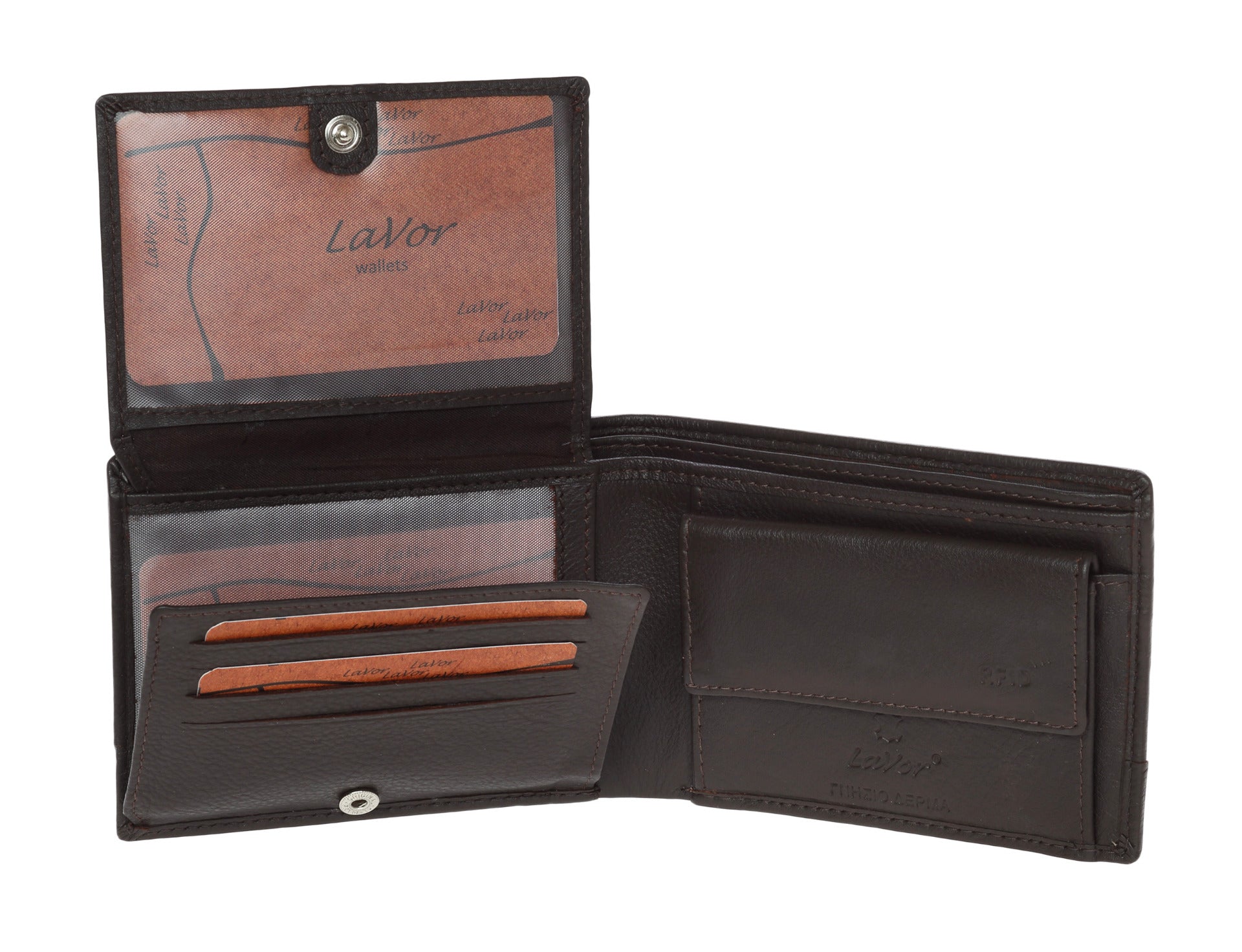 Leather wallet in brown colour. 7249
