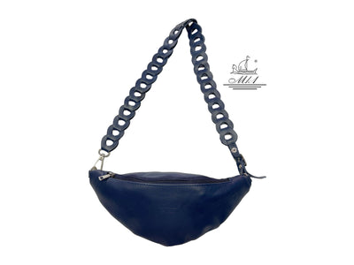 Leather handcrafted waist bag. mp1-b8