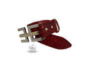 Women's 4cm wide belt handcrafted from leather with croco design 101476/40kk/kr