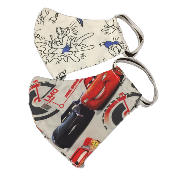 Colorful mask from multi-purpose washable cotton with filter pocket and nose support Mk1/2-2